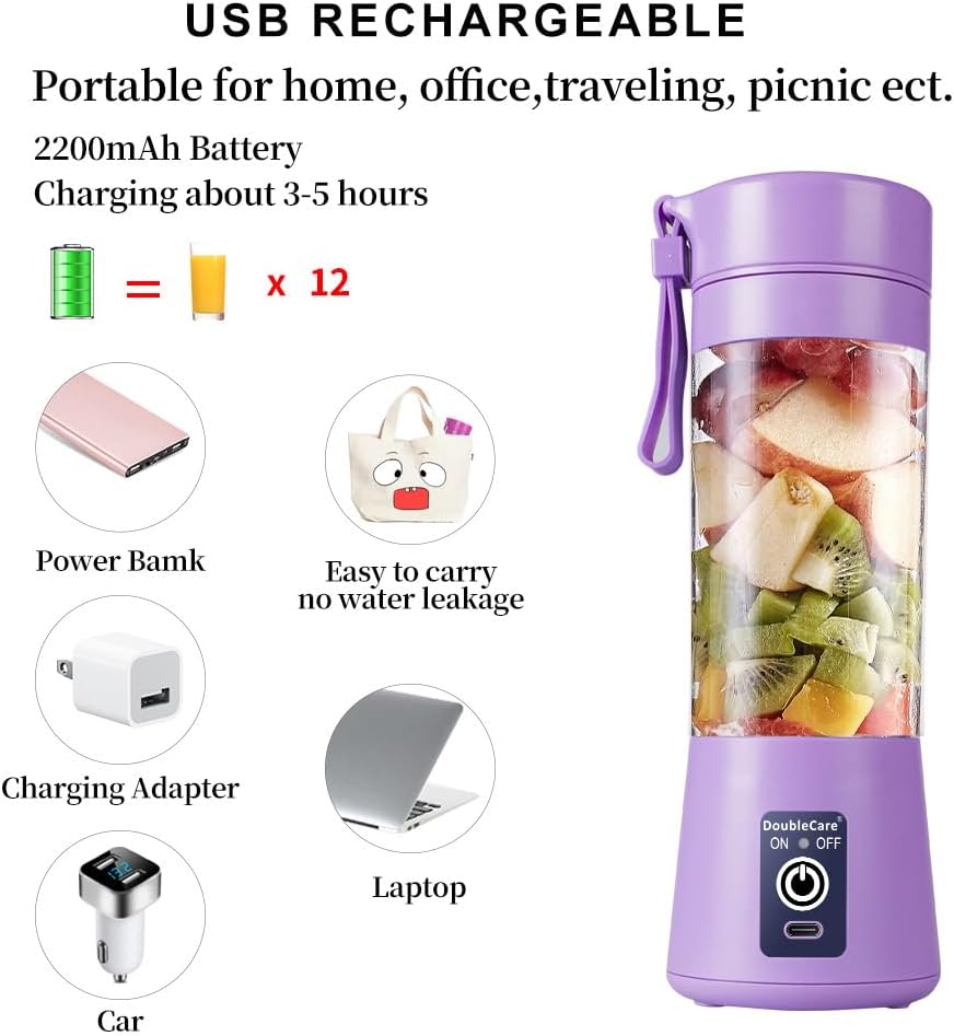 Portable Blender, Electric USB Mini Juicer Blender For Shakes and Smoothies