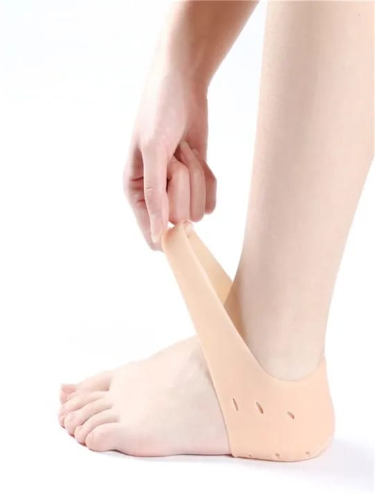 Silicone Gel Heel Pad Socks | Pain Relief & Anti‑Crack | 1 Pair Heel Guards & Protectors for Men & Women