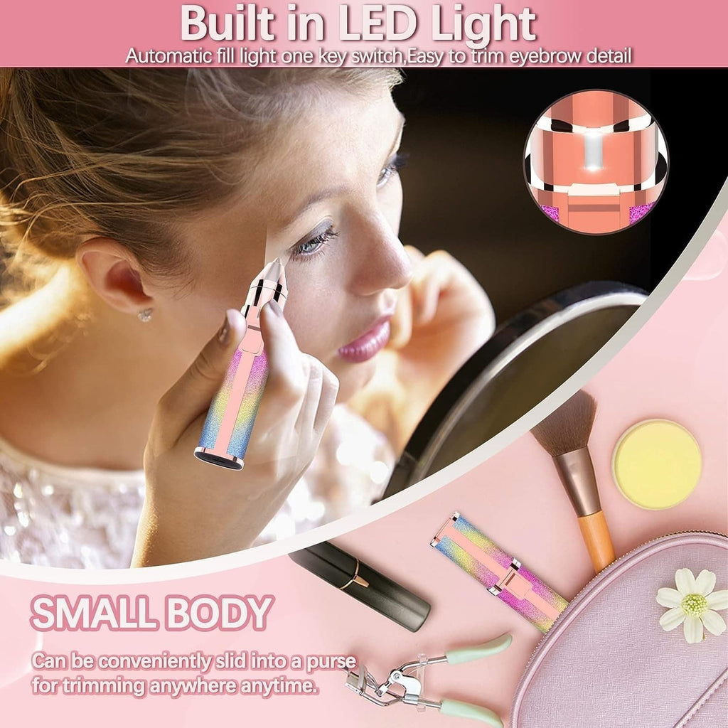 2 In 1 Electric Eyebrow Trimmer And Shaver | Flawless Hair Remover For Women | Painless Facial Hair Removal Device | Rechargeable Eyebrow Trimming Machine